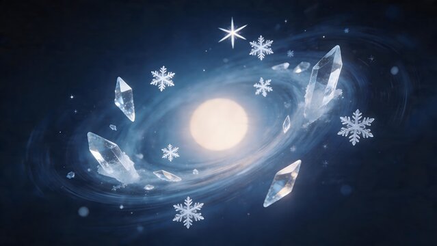 Snowflakes and crystals in space