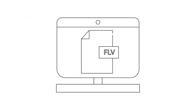 Computer Screen Displays FLV File Icon Digital Media Technology.