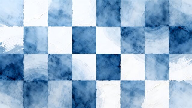 Blue and white checkered pattern