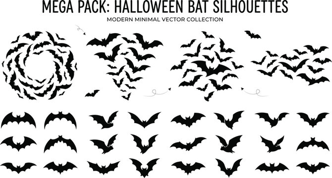 Black bats flying