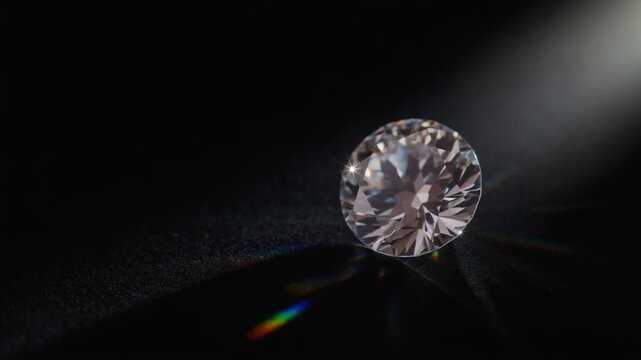 3D Diamond Tumbling Rotation Loop Animation on Black Background