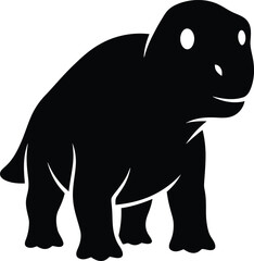Cute baby dinosaur character silhouette for kids nursery decor vector illustration © FB Creative