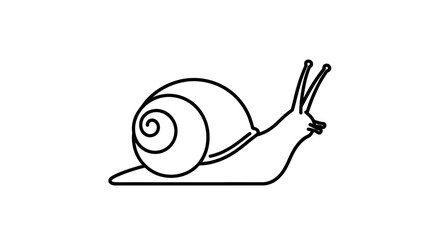 Fototapeta premium Minimalist Line Art Snail Icon