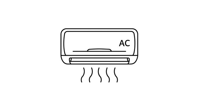 Air Conditioner Icon: Cooling Air Flow, AC Unit Symbol, Climate Control