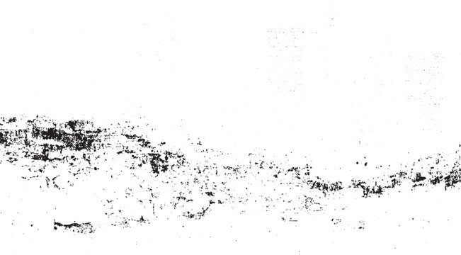 Black ink splatter and textured grunge overlay on white background with scattered dots abstract