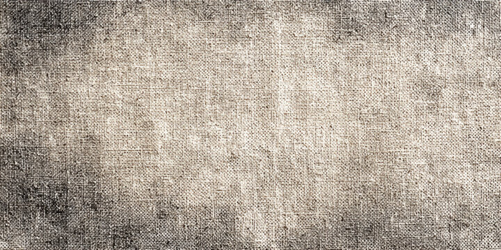 Horizontal Vector Banner of Weathered Grunge Canvas Texture with Aged Fabric Pattern