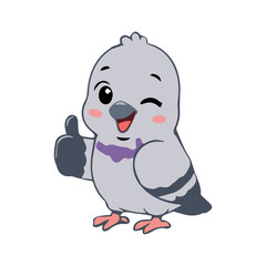Fototapeta premium A collection of cute cartoon dove vector icons featuring unique, adorable, and expressive characters.