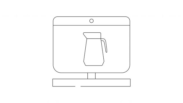 Simple Line Art Animation of a Digital Display Showing a Pitcher.