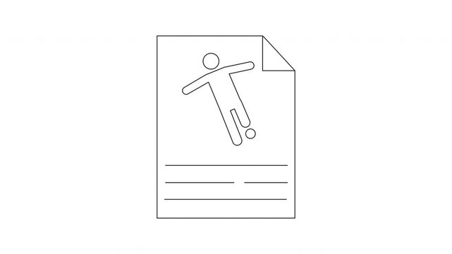 Simple Line Art Icon of a Person on a Document Page.
