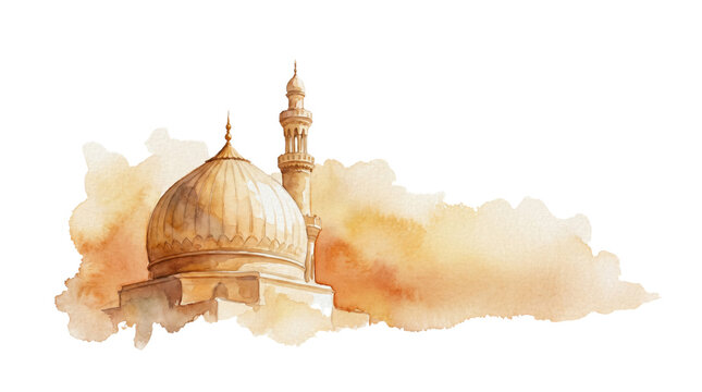 Mosque Dome Minar Transparent Background Isolated