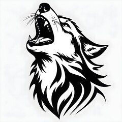 Obraz premium wolf head vector illustration on white background