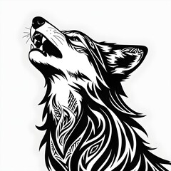 Obraz premium wolf head vector illustration on white background