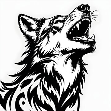 wolf head vector illustration on white background
