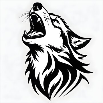 wolf head vector illustration on white background