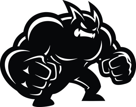 Aggressive powerful muscular monster beast character mascot sport team vector illustration