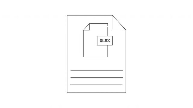 Simple Line Drawing of an Excel File Icon on a Document.
