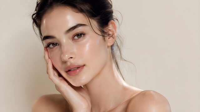 Luxury Skincare Beauty Advertising Banner - Radiant, Glowing Skin achieved with premium products for a healthy complexion