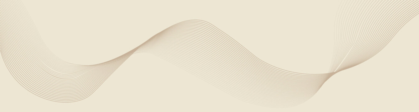 Abstract background with lines and waves. Web banner size. Element for design. Vector background ,  flyer, poster. Brown and beige gradient. eps 10
