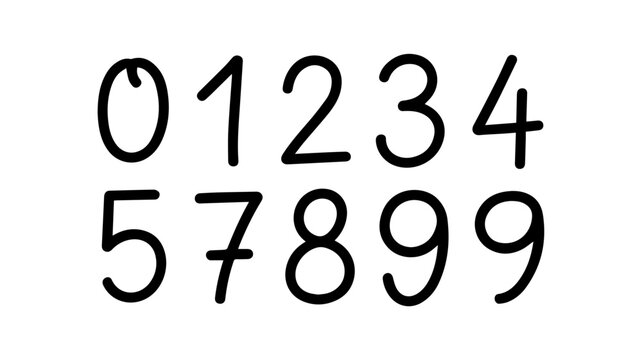 Numeral Fundamentals: A minimalistic visual of the digits from zero to nine, designed for simplicity and clarity. 