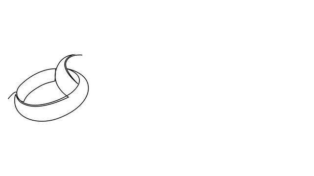 Continuous line drawing of a wedding ring, line art vector illustration