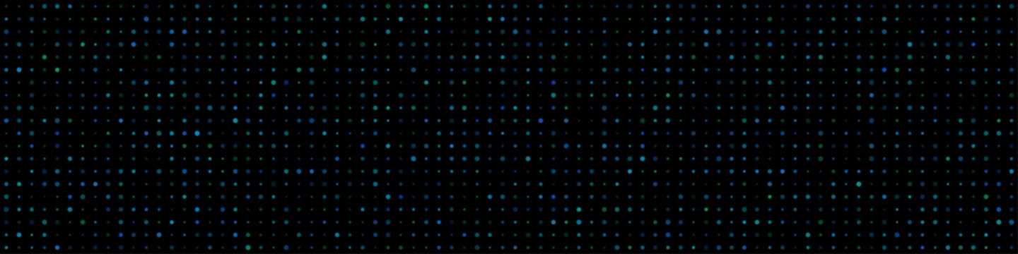 Abstract blue and green dots pattern on black background digital art technology concept vector illustration