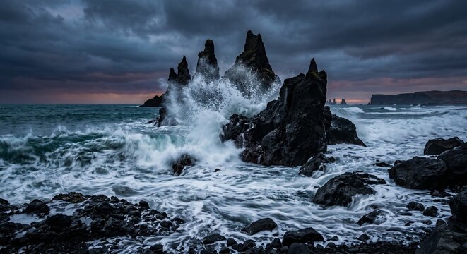 Rocky Coastline at Sunset