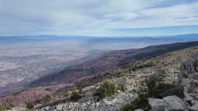 Amazing Autumn Landscape of Vitosha Mountain near Kamen Del peak, Bulgaria