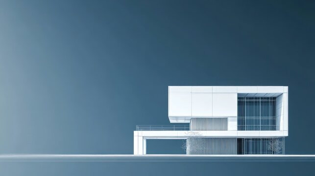 Modern house exterior design rendering