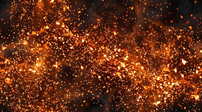 Abstract Fire Particles Texture &ndash; Glowing Sparks and Ember Background for Cinematic Design