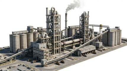 Obraz premium Cement Plant Industrial Facility Aerial View