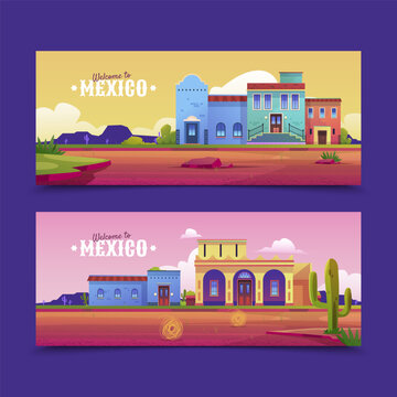 Mexico Landscape Horizontal Banner Collection