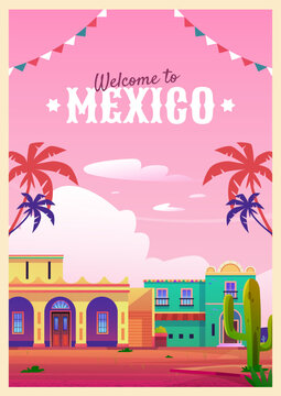 Modern Mexico City Travel Illustration