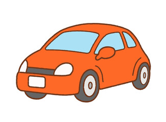 Obraz premium シンプルな軽自動車のイラスト｜車・乗り物・ベクター素材
