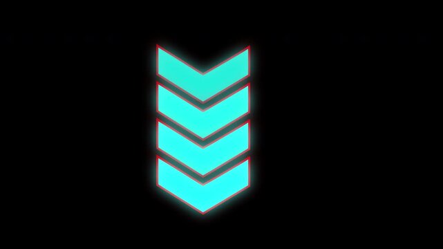 Down arrow loading bar background animation. 4K video with alpha chanel