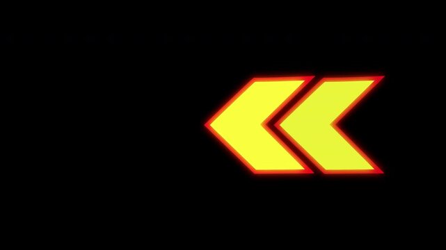 Animated looping arrow doing direction information animation. 4K video with alpha chanel