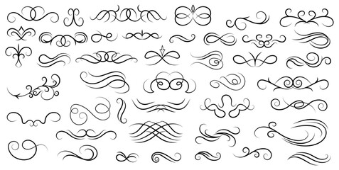 Obraz premium Abstract Floral Swirl Ornament Collection Decorative Design Elements
