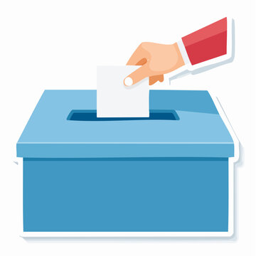Hand casting vote into ballot box