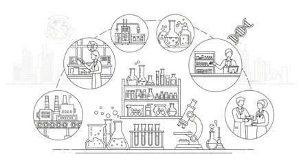 Obraz premium Scientists conducting experiments in a laboratory setting with various equipment