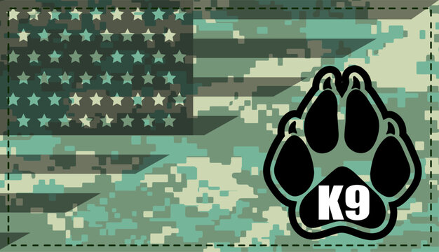 k9 police team chevron vector illustration