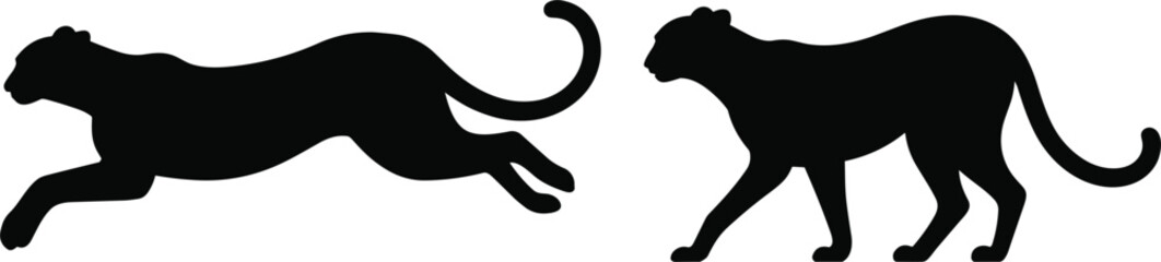 Elegant Panther Silhouettes Capturing Speed, Grace, and Wild Jungle Power © Mominul