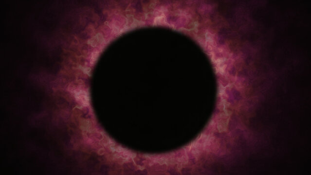Abstract black hole with glowing nebula cosmic energy field
