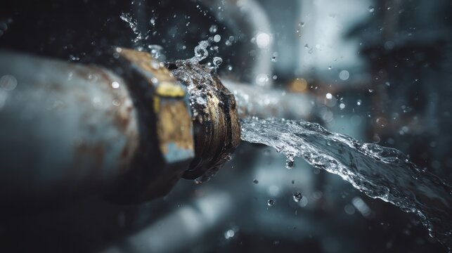 Broken water pipe leak