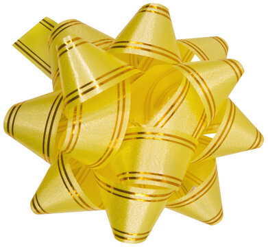 Decorative Gift yellow ribbon, yellow bow transparent png