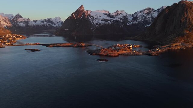 Stunning views of mountains and water in Norway at sunset