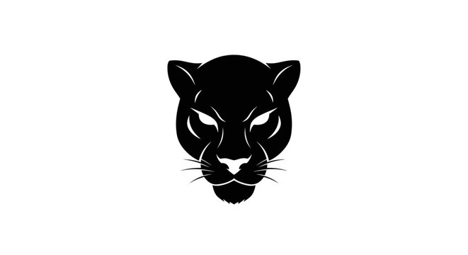 Black Panther Head Facing Forward.