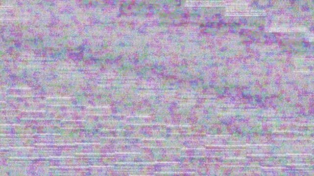 Saturated VHS static noise overlay with retro analog grain flutter and chromatic interference, for use as video overlay.