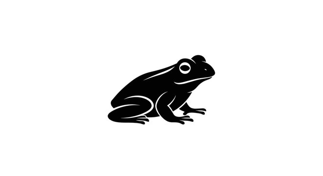 Black silhouette of a frog.