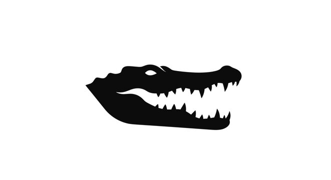 Black silhouette of crocodile head 1.