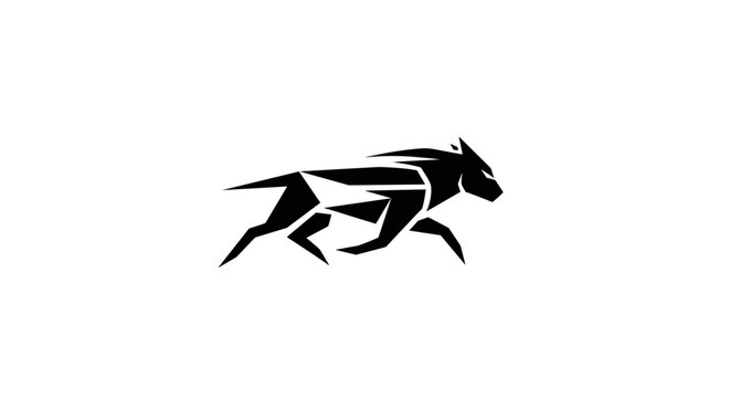 Black silhouette of a running horse 2.