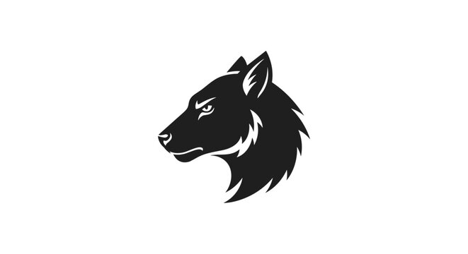 Black Wolf Head Side Profile View.